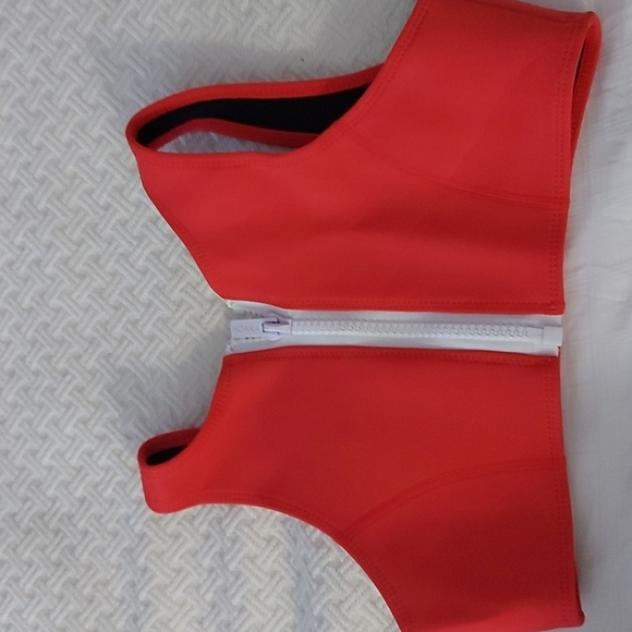 3/30$ Hoaka | kauai neoprene red zip up bikini top - Picture 3 of 5
